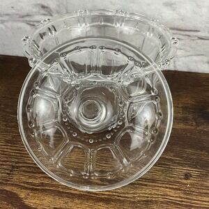 Crystal Clear Industries Glass Candy Jar Bowl Dish 303186 w/Lid KIG Beads Panels